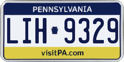 PA license plate LIH9329