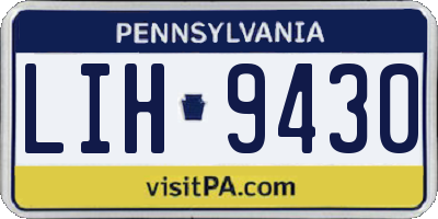 PA license plate LIH9430