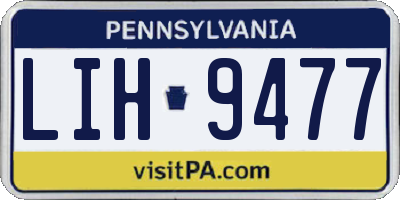 PA license plate LIH9477