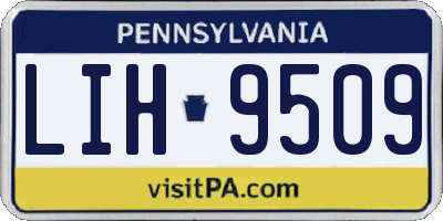 PA license plate LIH9509