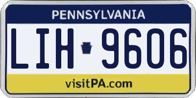 PA license plate LIH9606