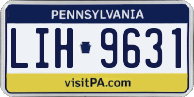 PA license plate LIH9631