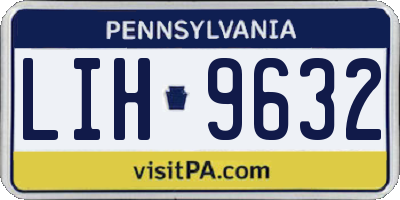 PA license plate LIH9632
