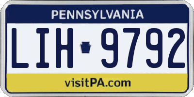 PA license plate LIH9792