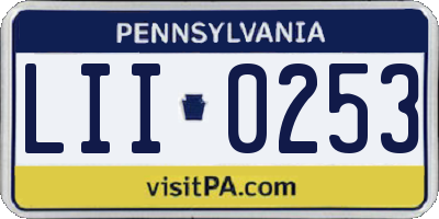 PA license plate LII0253