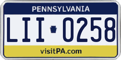 PA license plate LII0258