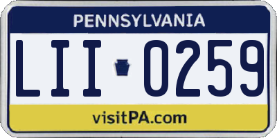 PA license plate LII0259