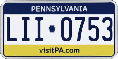 PA license plate LII0753