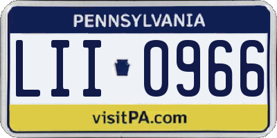 PA license plate LII0966
