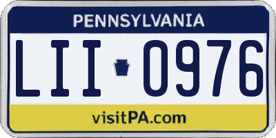 PA license plate LII0976
