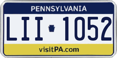 PA license plate LII1052