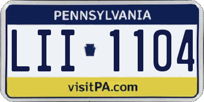 PA license plate LII1104