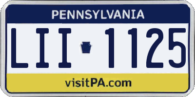 PA license plate LII1125