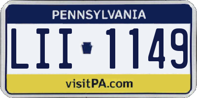 PA license plate LII1149