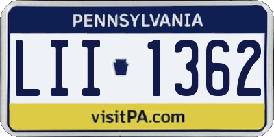 PA license plate LII1362