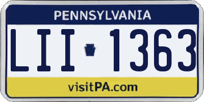 PA license plate LII1363