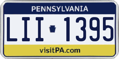PA license plate LII1395