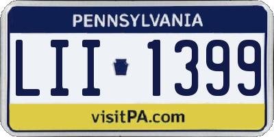 PA license plate LII1399