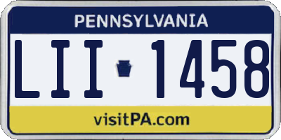 PA license plate LII1458