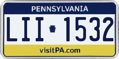 PA license plate LII1532
