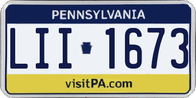 PA license plate LII1673