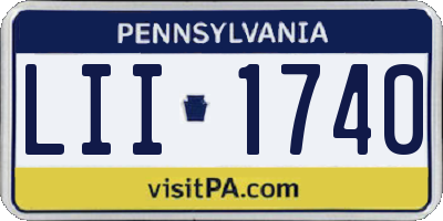 PA license plate LII1740