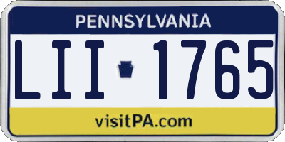 PA license plate LII1765