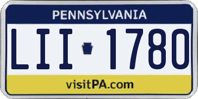 PA license plate LII1780