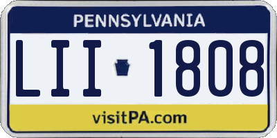 PA license plate LII1808
