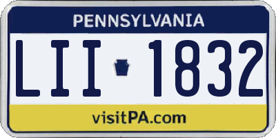 PA license plate LII1832
