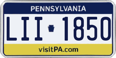 PA license plate LII1850