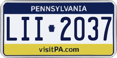 PA license plate LII2037