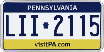 PA license plate LII2115