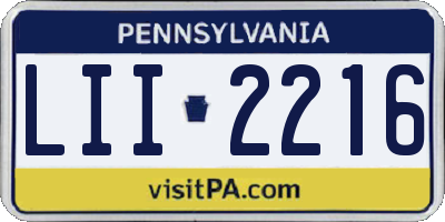 PA license plate LII2216