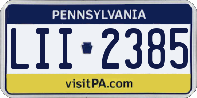 PA license plate LII2385