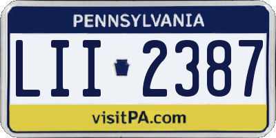 PA license plate LII2387