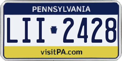PA license plate LII2428