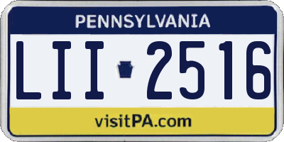 PA license plate LII2516