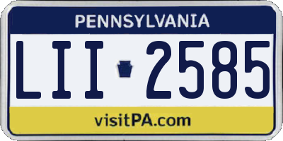 PA license plate LII2585