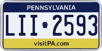 PA license plate LII2593