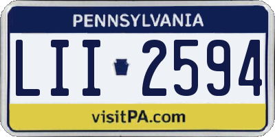 PA license plate LII2594