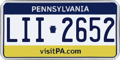 PA license plate LII2652
