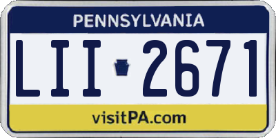 PA license plate LII2671