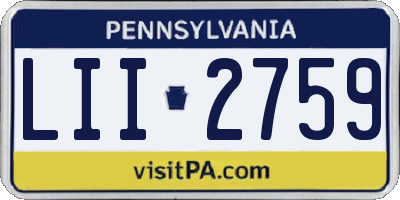 PA license plate LII2759