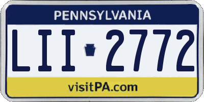 PA license plate LII2772