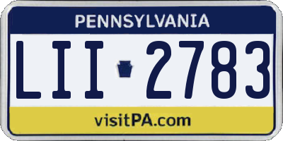 PA license plate LII2783