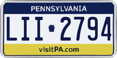 PA license plate LII2794