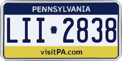 PA license plate LII2838