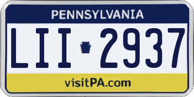 PA license plate LII2937