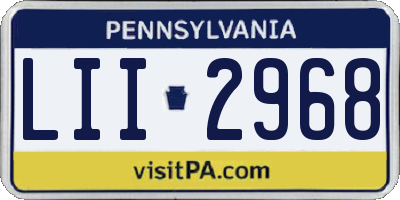 PA license plate LII2968